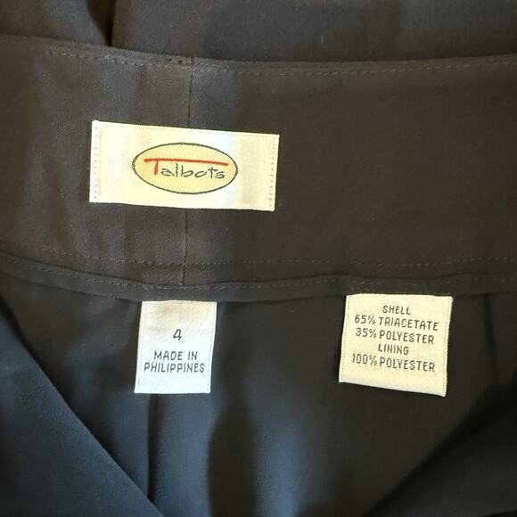 Talbot’s Women’s Dress Pants Black Size 4 Wide Leg Pleated 100%‎ Polyester Lined - Picture 7 of 11